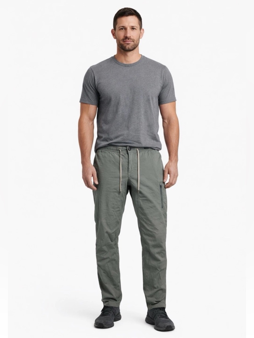 Vuori Men’s Gray Ripstop Drawstring Performance Pants Athletic Travel Size Large